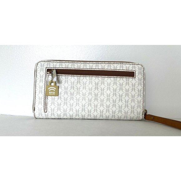 New Fossil Jori zip clutch wristlet RFID wallet Pink Stripe - Picture 4 of 6